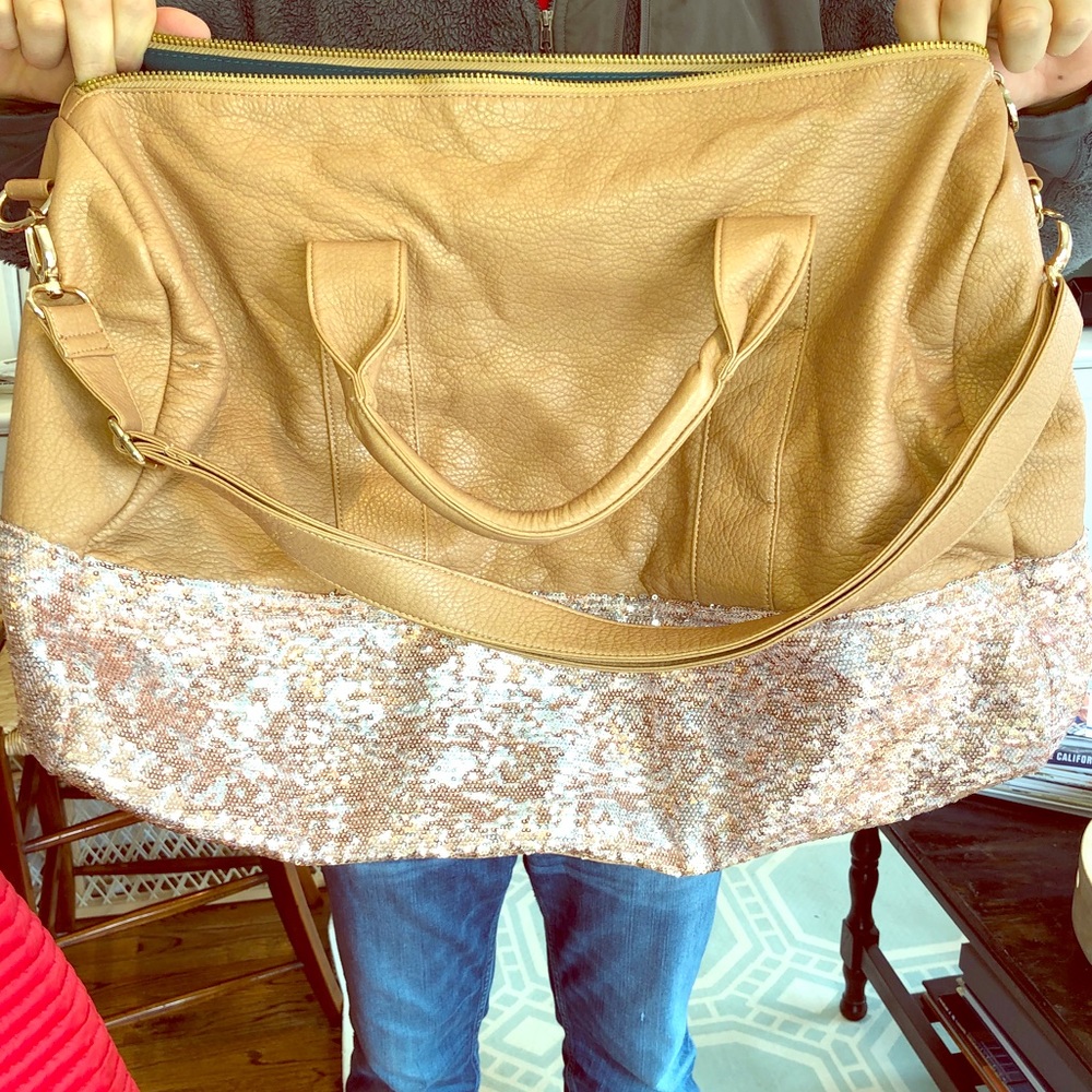 Deux lux weekender bag! Faux Leather and sequins!